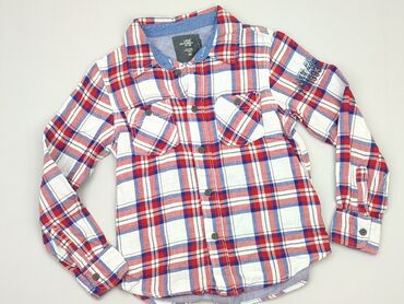 bawełniane bluzki z długim rękawem: Koszula 10 lat, stan - Bardzo dobry, wzór - Kratka, kolor - Czerwony