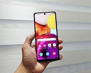 note 2: Samsung Galaxy A71, Б/у, 128 ГБ, цвет - Синий, 2 SIM, 1 SIM — 9