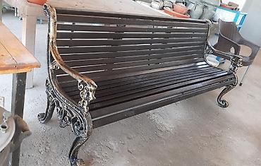 tatto: Dekorativ metal karkaslı, taxta lamelli park skamyası - Karkas — 3