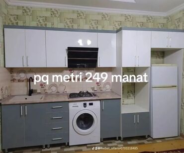 Sifarişlə mətbəx mebeli: Sifarişlə mətbəx dəsti, Özü çəkən petlələr, MDF, Kredit yoxdur, Pulsuz çatdırılma, Rayonlara çatdırılma — 6