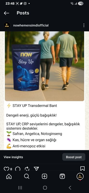 Tibbi avadanlıq: STAY UP Transdermal Bant – Dəridən sorulan formul – balanslı enerji