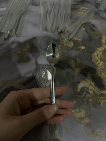 Qaşıqlar: Metal çay qaşıqları dəsti - Material: paslanmayan polad (parlaq — 2