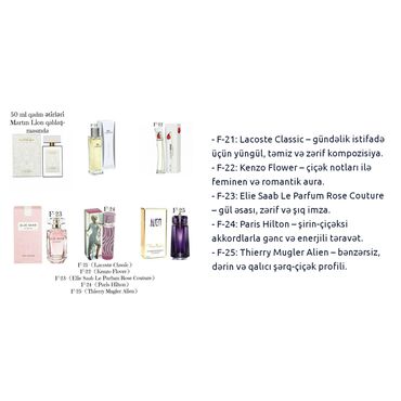 Ətriyyat: Heftelerle qalici 50 ml fransuski qadin etirleri, paltari yu geyin — 5