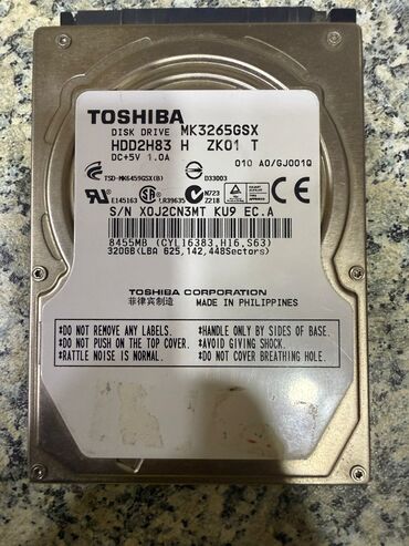 oyun disklerinin satisi: Daxili Sərt disk (HDD) Toshiba, 256 GB, İşlənmiş