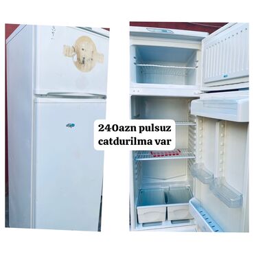 Paltaryuyan maşınlar: Ağ rəngdə ikiqapılı soyuducu, mətbəx üçün praktik həll təqdim edir