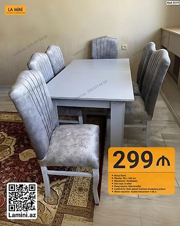 Ev və bağ: Məhsul: Masa Dəsti (Kod: 3519) - Komplekt: 1 masa + 6 stul - Masa — 1