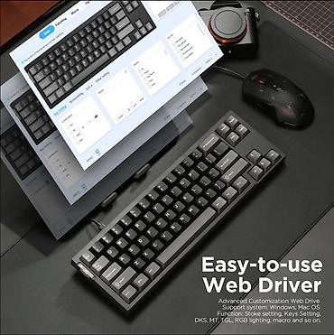 dtf printer: Клавиатура, Yunzii, Механическая, Bluetooth, Проводное подключение, Размер: 65% — 6