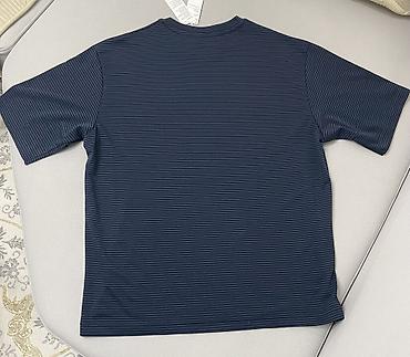 оверсайз фудболка: Мужская футболка, XL, Uniqlo, Новый, цвет - Синий, Самовывоз — 2