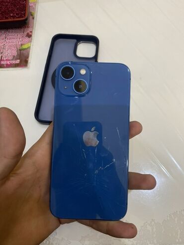 жесткий диск для ноутбука: IPhone 13, 128 GB, Göy, Qırıq