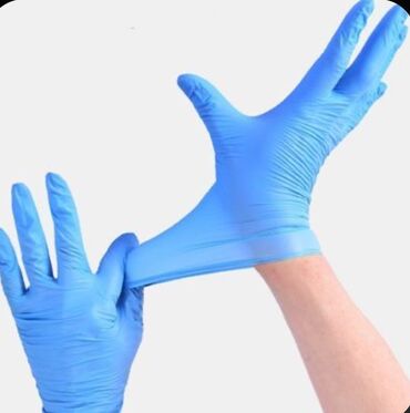 стерильные перчатки: Нитриловые перчатки • цвет: голубые • размеры: xs s, m, l • в