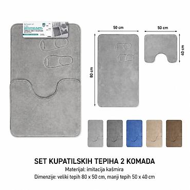 KMT Dvodelni komplet vezenih prostirki od veštačkog kašmira za toalet