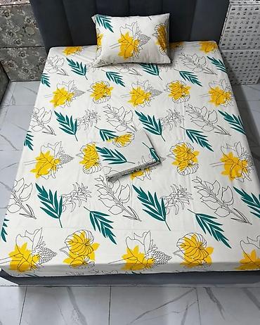 Комплекты постельного белья: Комплект постельного белья с принтом клетку, выполненный в синих и — 47