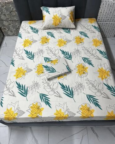 Комплекты постельного белья: Постельное бельё 100 хлопок, постельное бельё, простынь на резинки — 48