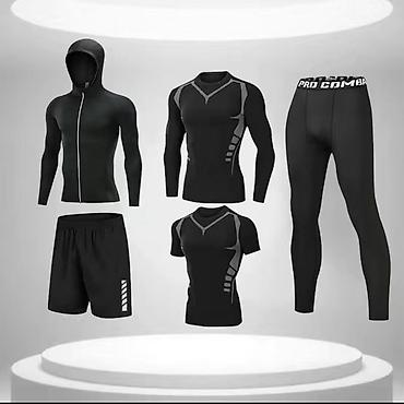 спортивные залы: Мужской спортивный костюм, L, Новый, цвет - Черный, Самовывоз, Бесплатная доставка — 2