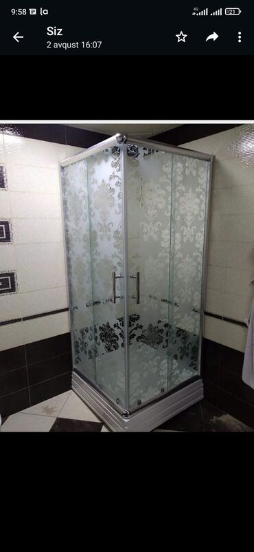 Duş kabinaları, arakəsmələr: Yeni Üstü açıq kabina, Künc üçün, Pulsuz çatdırılma — 23