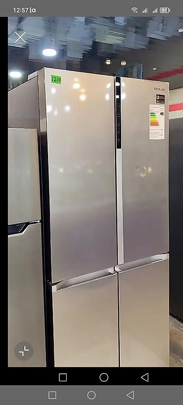Soyuducular: Dörd qapılı yan‑yana (French Door) soyuducu, paslanmayan polad (inox) — 2