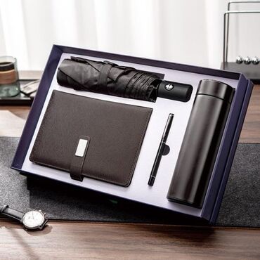 подарочные ножи: Подарочный набор Термос, ежедневник, ручка, зонт В комплекте: - Термос