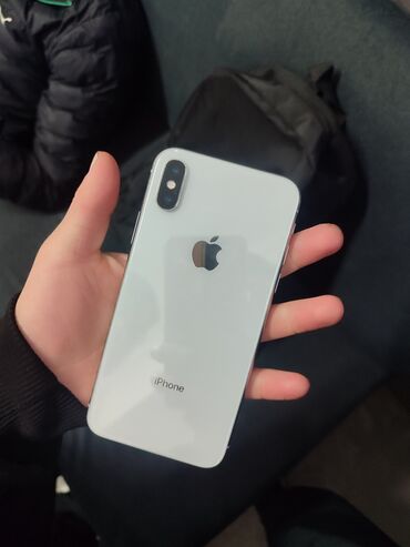 поко х4 про бу: IPhone X, Колдонулган, 64 ГБ, Ак, Кулакчындар, Заряддоочу түзүлүш, Каптама, 100 %