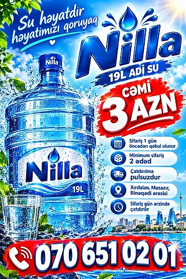 Nilla – 19L adi içməli su - Həcm: 19 litr qab (dispenser üçün uyğun)