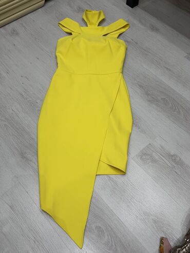 haljine neobičnog kroja: S (EU 36), color - Yellow, Evening, With the straps