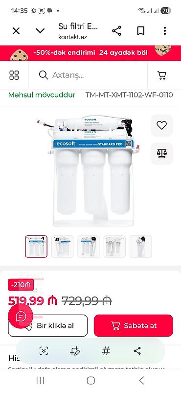 ventilyator su ile: Məhsul: Mətbəx üçün tərs osmos (Reverse Osmosis) su təmizləmə sistemi — 8