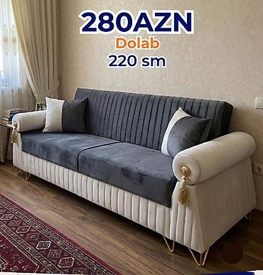 divanar: Divan – 220 sm - Rənglər: tünd boz oturacaq və arxa hissə, krem — 1