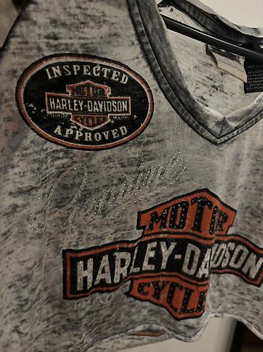 hello kitty: Vintage originalni Harley-Davidson top sa cirkonima, kraći kroj — 3