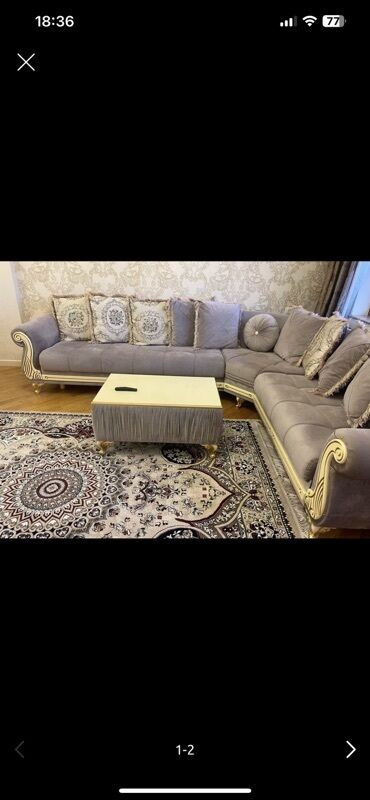 qaqa şekileri: Klassik üslubda qonaq otağı dəsti Tərkibi: - L formalı yumşaq künc