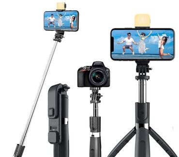 Adapterlər: Bu çoxfunksiyalı selfi çubuğu həm tripod, həm də telefon tutacağı kimi