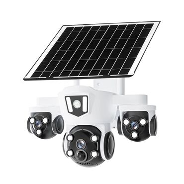 görüntülü kamera: Simsiz 4G sim kartl Solar ptz 2 kamera 360° 8mp/4K Çöl ṣəraiti ücün