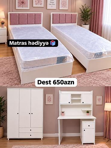 Uşaq/yeniyetmə otağı üçün ağ rəngli mebel dəsti. Dəst tərkibi: - 2