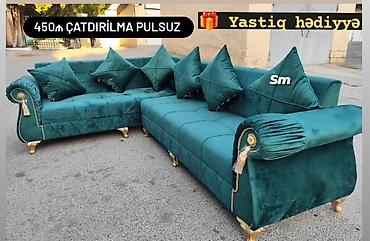 tək divan satışı: L formalı künc divan dəsti, klassik və zövqlü dizaynla təqdim olunur — 4