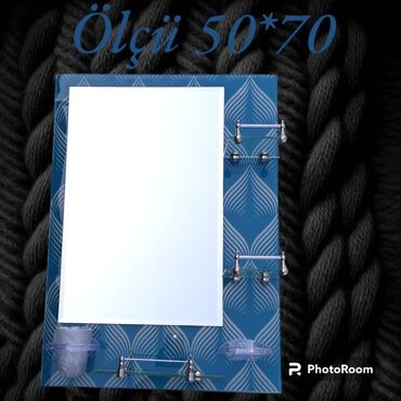 Güzgülər: Güzgü Divar üçün, Kvadrat, Hamam üçün, Naxışlı — 20