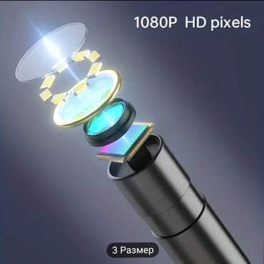 Mobil telefonlar üçün digər aksesuarlar: Ekranli endoskop.ishiqi ve başliqlari var — 8