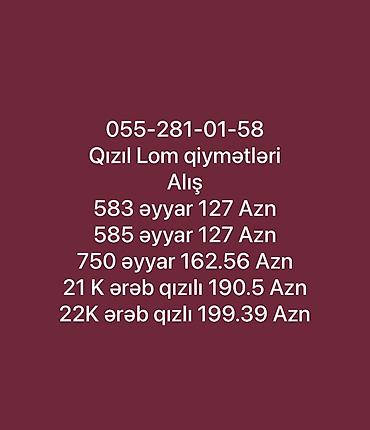 Qızıl lom alışı – gündəlik yenilənən qəbz qiymətləri Qəbul edilən lalafo.az -da Qızıl lom alışı – gündəlik yenilənən qəbz qiymətləri Qəbul edilən