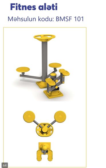 Digər trenajorlar: Açıq hava fitnes avadanlıqları – sarı/qrafit rəng palitrası, metal — 23