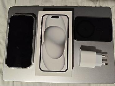 айфан 16: IPhone 15, Новый, 128 ГБ, Черный, Зарядное устройство, Защитное стекло, Чехол, 100 % — 1