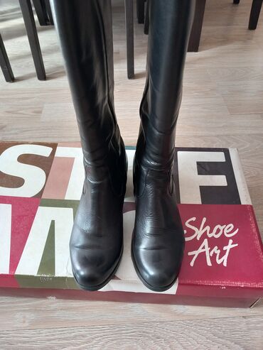crna cipkana haljina i cipele: High boots, Stefano, 38