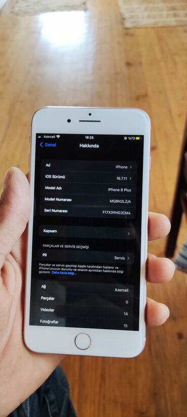 Apple iPhone: IPhone 8 Plus, 64 GB, Ağ, Barmaq izi — 5