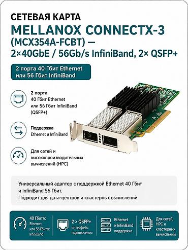 Сетевая карта Mellanox ConnectX-3 (MCX354A-FCBT) — 2×40GbE / 56Gb/s