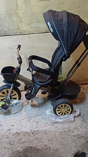 Детские велосипеды: Детский трехколесный велосипед-коляска HAFULONG - Конструкция 2‑в‑1 — 2