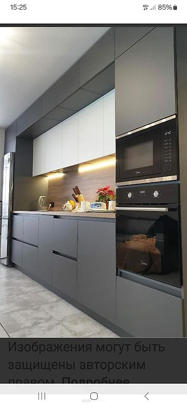 silver kitchen: Современный кухонный гарнитур в стиле минимализм - Прямая линейная — 1