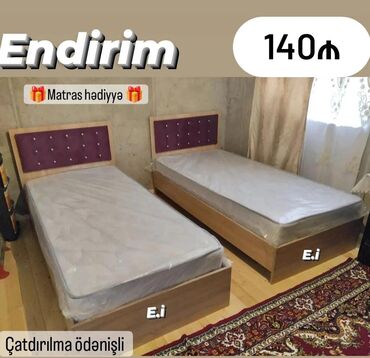 carpayi taxt: Təknəfərlik çarpayı, Bazasız, Matras ilə, Siyirməsiz