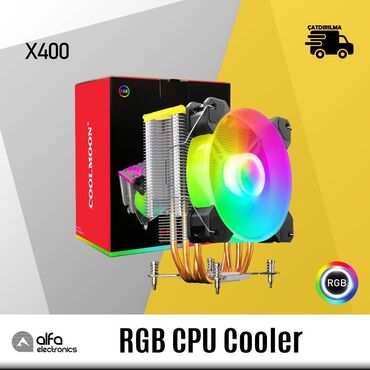 alfa electronics v Azərbaycan | QULAQLIQLAR: RGB Kuler "Coolmoon X400" (CPU Processor Fan) Işıqlı Rgb Prosessor