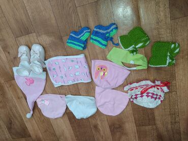 baby yoya: Шапочки,пинетки,туфельки,повязка для девочки 3-9 месяцев