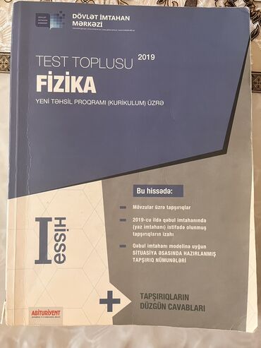 test toplusu azerbaycan dili 1 hisse pdf: Fizika Testlər 11-ci sinif, DİM, 1-ci hissə, 2019 il