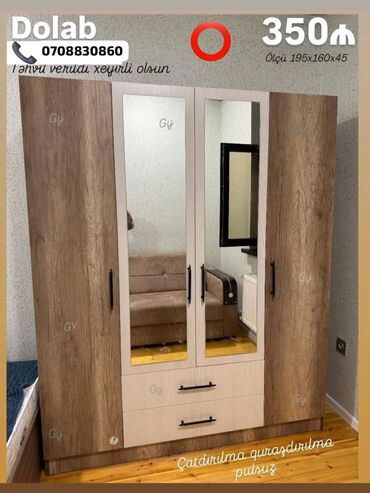 Matraslar: Yeni, Açılan, 4 qapılı Qarderob, paltar dolabı
