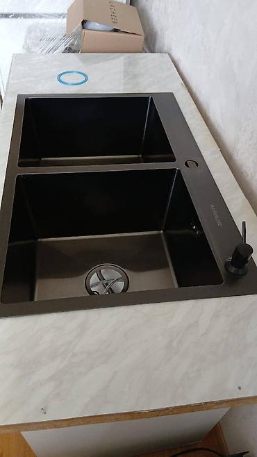 lavabo: Davaline Moyka 100azn. 2 gözlü polad moyka Üzərində suşilka, şampun — 1
