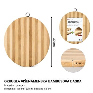 KMT Bambusova daska za sečenje – okrugla kuhinjska ploča - Brend: Kmt
