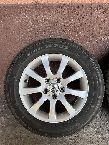 Шиналар жана дисктер: Дөңгөлөктөр монтажда 215 / 60 / R 16, Кыш, Колдонулган, Комплект, Жеңил унаалар, Куйма, тешиктери - 5 — 5